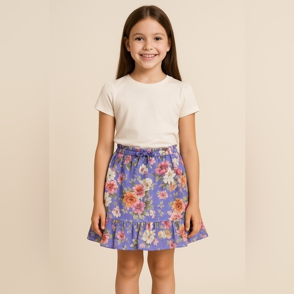 Zimmermann Girls Purple Floral Pattie Skirt with Ruffle Hem size 10 - Picture 1 of 13